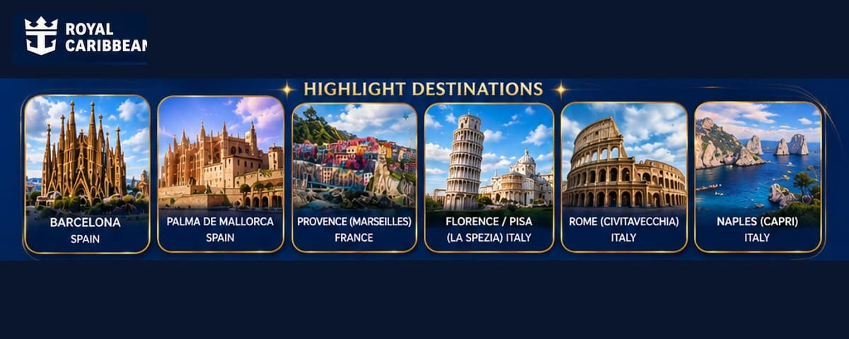 Royal Caribbean Legend of the Seas เมดิเตอร์เรเนียน 8 วัน 7 คืน