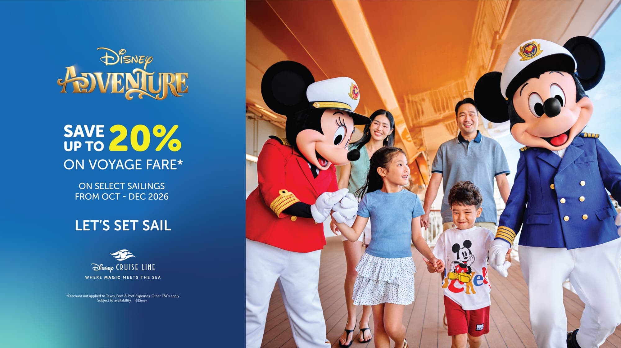 Save up to 20% on voyage fare — Disney Adventure